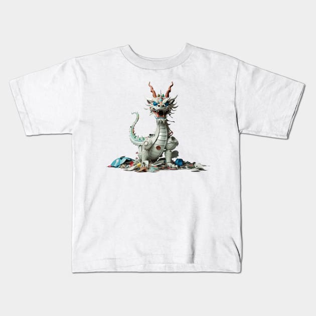 Junk Dada Dragon series v16 Kids T-Shirt by Giant Monster